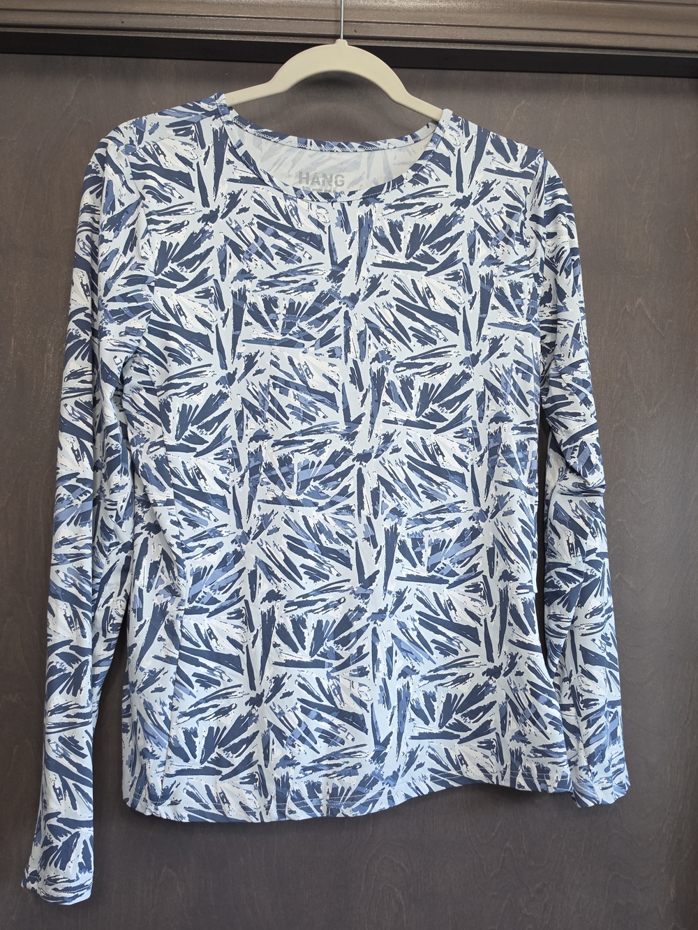 Hang Ten Navy and Light Blue Abstract Print Cooling/swim Top.